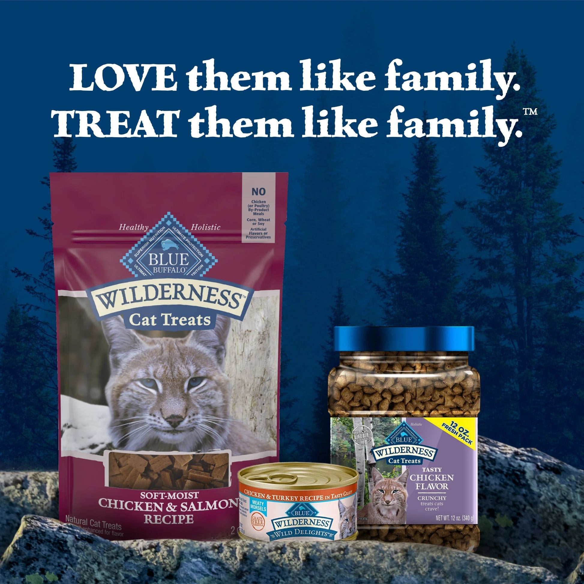 Wilderness Chicken & Salmon Flavor Dry Soft Treats for Cats, Grain-Free, 2 Oz. Bag