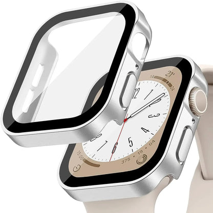 Tempered Glass+Cover for Apple Watch 11 10 9 8 7 46Mm 42Mm PC Bumper Screen Protector Case Iwatch Series 7 6 5 4 SE3 44 40 45Mm